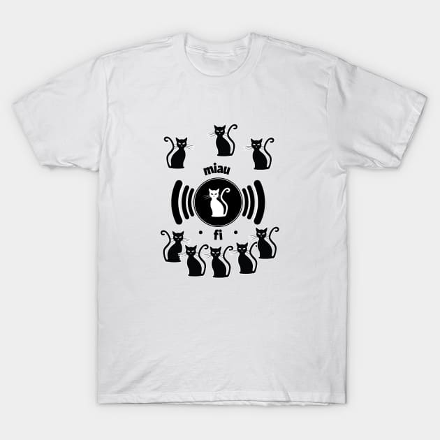 miau miau wifi T-Shirt by ElArrogante